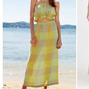 Leset Flora Ruffle Tube Top and Flora Maxi Skirt